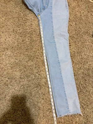 Abercrombie & Fitch Curve Love 90s Straight High Rise Jeans Two Tone 24/00 LONG thumbnail 6