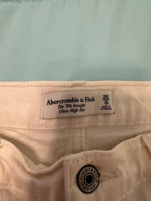 Abercrombie Ultra High Rise 90s Straight Jean Cream 25 Long thumbnail 7