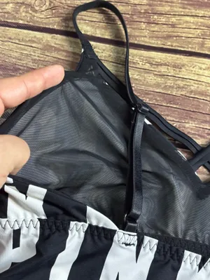 Rare Victoria’s Secret Pink Ultimate Black White Logo Unlined Sports Bra, M thumbnail 4
