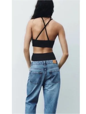 NWT Zara Cut Out Halter Bodysuit – Black – M thumbnail 4
