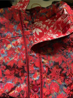 Women’s Vintage Red & Silver Reversible Blazer Jacket MD Size M thumbnail 9