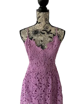 ASTR THE LABEL Purple Lace A Line Midi Dress Sz X Small thumbnail 2