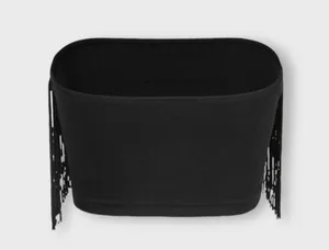 NWT | Strapless Fringe Top | Black | Size Small thumbnail 2