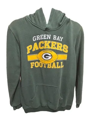 Women’s Large OuterStuff Green Bay Packers Hoodie Sweatshirt Green Gold thumbnail 1