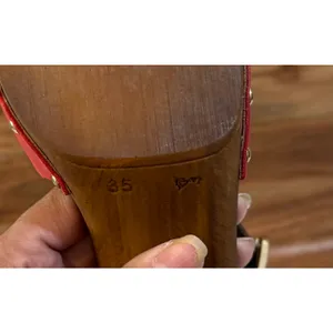 Prima Donna red brown leather wooden studded heel size 35 bohemian summer thumbnail 7