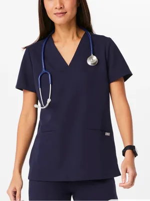 Figs Casma scrub top navy large thumbnail 1
