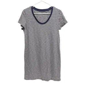Universal Thread T-Shirt Dress Women S Blue Nautical Striped Cotton Mini Casual thumbnail 2