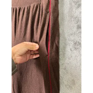 Varley Brushed Ribbed Wide Leg Pants Brown Contrast Stripe Lounge‎ Athleisure XS thumbnail 4