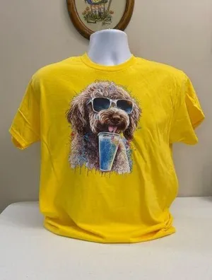 Dog Drinking New T-shirt thumbnail 1