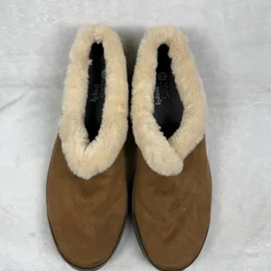 Bzees Snicker Womens 8.5M‎ Brown Faux Suede Fur Lined Slip On Comfort Shoes thumbnail 4