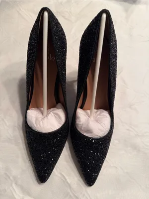 Linea Paola Black Sequins Pumps Shoes NWT Size 9M thumbnail 9