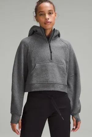 Lululemon Scuba Oversize Half 1/2 Zip Hoodie Sweatshirt Gray Grey XS/S thumbnail 1