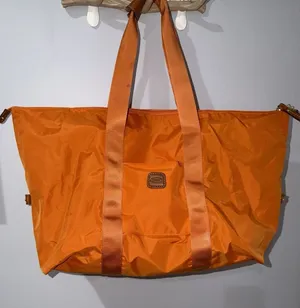 BRIC'S $210 Large‎ X Travel Deluxe Weekender Duffle Bag Orange Nylon Leather 22" thumbnail 1