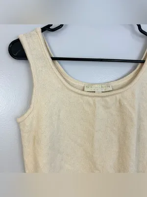 St John Basics Ivory Sleeveless Pullover Tank Blouse Size 6 thumbnail 3