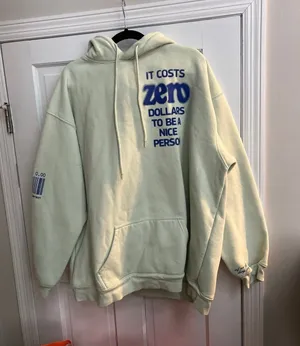 Mayfair Group "It Costs $0.00 To Be A Nice Person" hoodie in a light green L-xl thumbnail 1
