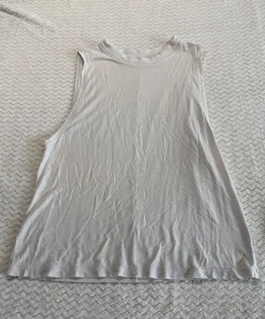 Lululemon Womens Muscle Tank Top Light Gray Relaxed Fit Sleeveless Yoga 4375 thumbnail 1