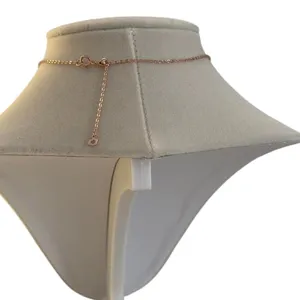 Rose Gold Red Crystal Pendant Necklace Dainty Minimalist Jewelry thumbnail 6