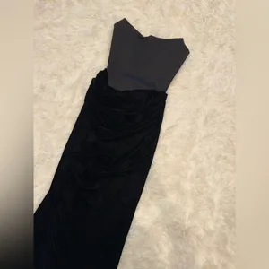 New HOUSE OF CB PERSEPHONE Black satin Strapless Dress Size S thumbnail 7