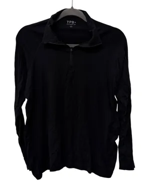 YPB Abercrombie & Fitch Womens‎ Quarter Zip Long Sleeve Activewear Top Black S thumbnail 1