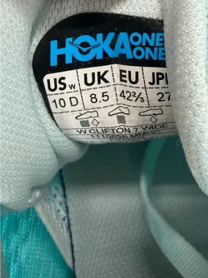 Hoka Clifton 7 running shoes in the Morning Mist and Hot Coral colorway size 10D thumbnail 8