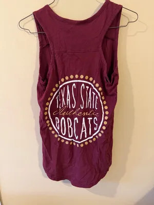 Maroon Women's Tank Top with Small Gold Logo Red Size M thumbnail 2