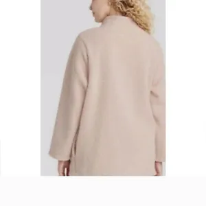 Maternity NEW Sherpa collared 1/ 2 zip sweatshirt in cream by Isabel Maternity thumbnail 2