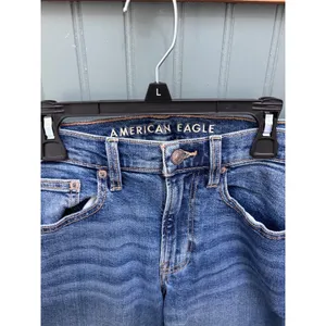 American Eagle 90s Straight Jeans Womens 6 Short Medium‎ Wash Blue High Rise thumbnail 2