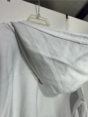 Aerie light blue/white cropped zip up lightweight hoodie size M thumbnail 5