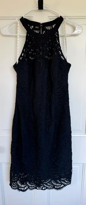 Lilly Pulitzer Black Lace Shift Dress Size 4 Sleeveless Crochet‎ Lace thumbnail 1