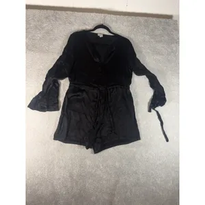 third‎ form black long sleeve one piece romper satin medium thumbnail 9