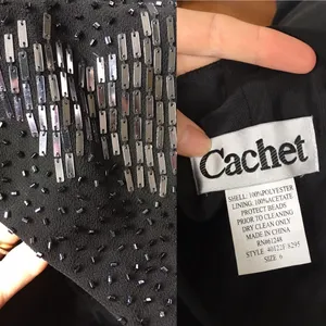 Vintage 90s Beaded Black Floor Length Formal Dress thumbnail 4