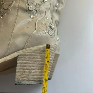 Corral Boots Women’s Size 37 6.5 Champagne Glitter Rhinestone Western Boots thumbnail 8