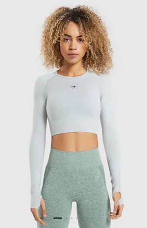 Gym Shark FLEX SPORTS LONG SLEEVE CROP TOP thumbnail 1