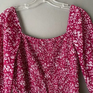 Abercrombie & Fitch sz S red off shoulder boho‎ romper thumbnail 3