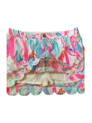 Lilly Pulitzer Buttercup Scalloped Skort Size 8 Sailboats thumbnail 3