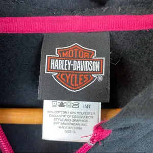 Harley Davidson Marion IL Black & Pink Zip Up Hoodie Jacket M thumbnail 6
