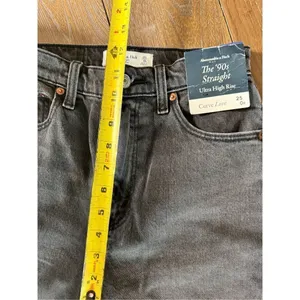 Abercrombie & Fitch NWT Grey The‎ 90s Straight Ultra High Rise Size 25 thumbnail 6