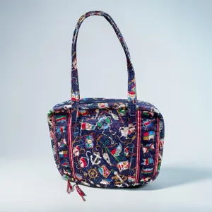 VTG Vera Bradley Regatta 1994 Quilted Shoulder Tote Bag Nautical USA Retired thumbnail 4
