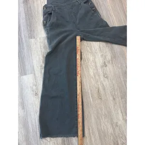 Aerie Womens Wide Leg Overalls Charcoal Gray Raw Hem Denim Size‎ Small thumbnail 7