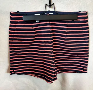 J Crew size 8 Striped Blue & Orange Dress Shorts thumbnail 1