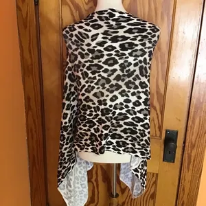 Chico’s Leopard Print Poncho Sweater | Button Front Asymmetrical Top thumbnail 11