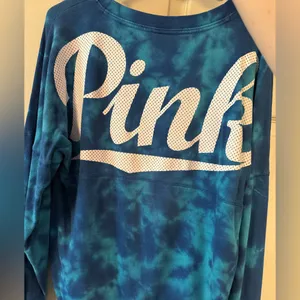 PINK Victoria's Secret Teal Tie-Dye Sweatshirt thumbnail 2
