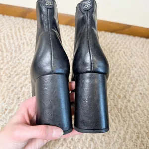 Sam Edelman Chiara Black Leather Square Toe Block Heel‎ Ankle Boots Women's 9M thumbnail 2