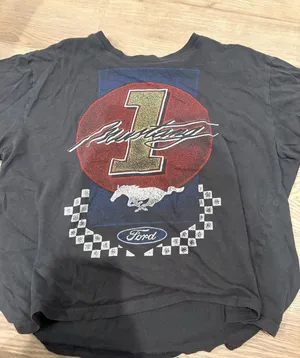 Mighty fine Ford Grey Mustang Cropped Tee thumbnail 1