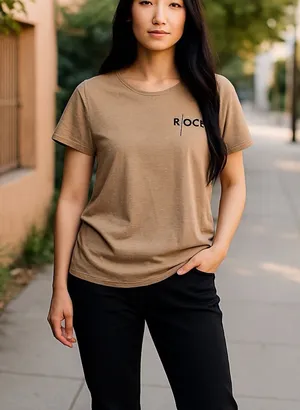 On Cloud Women's R.O.C. Run On Clouds T-Shirt in Camel size medium thumbnail 1