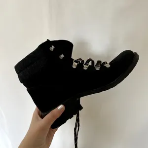 Sam Edelman 8.5 women's‎ black suede lace up boots comfortable low heel shoes thumbnail 4