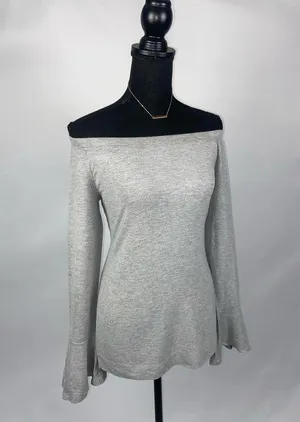 Catherine Malandrino Off the shoulder Belle sleeves Medium Gray Top blouse thumbnail 4