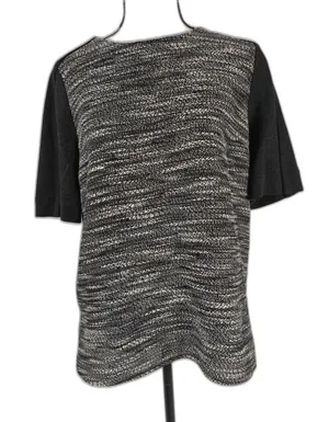 Womens Vince Mixed Media Top Black Gray Size S thumbnail 1