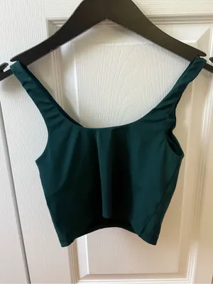 Aerie Real Me Low Key Longline Sports Bra in Jade thumbnail 3