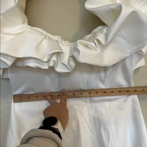 House of CB Selena Ivory Satin Ruffle‎ Strapless Dress size XL NWOT thumbnail 11